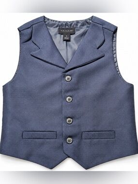 Tahari Boys Navy Blue Formal Suit Vest Size 5 Dress Wedding